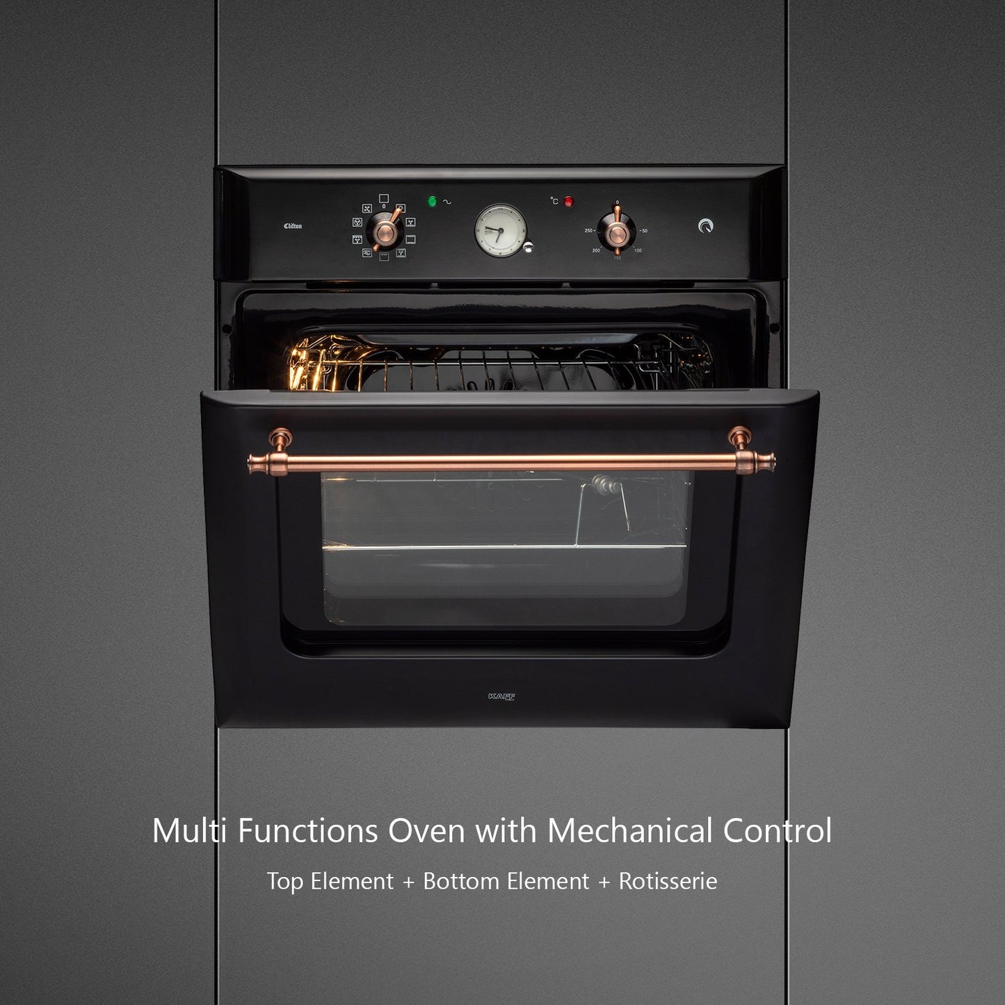 Kaff CLOV 6 BLN-Built in Oven, True Convection, Large Cavity, Multi Functions with Mechanical Control