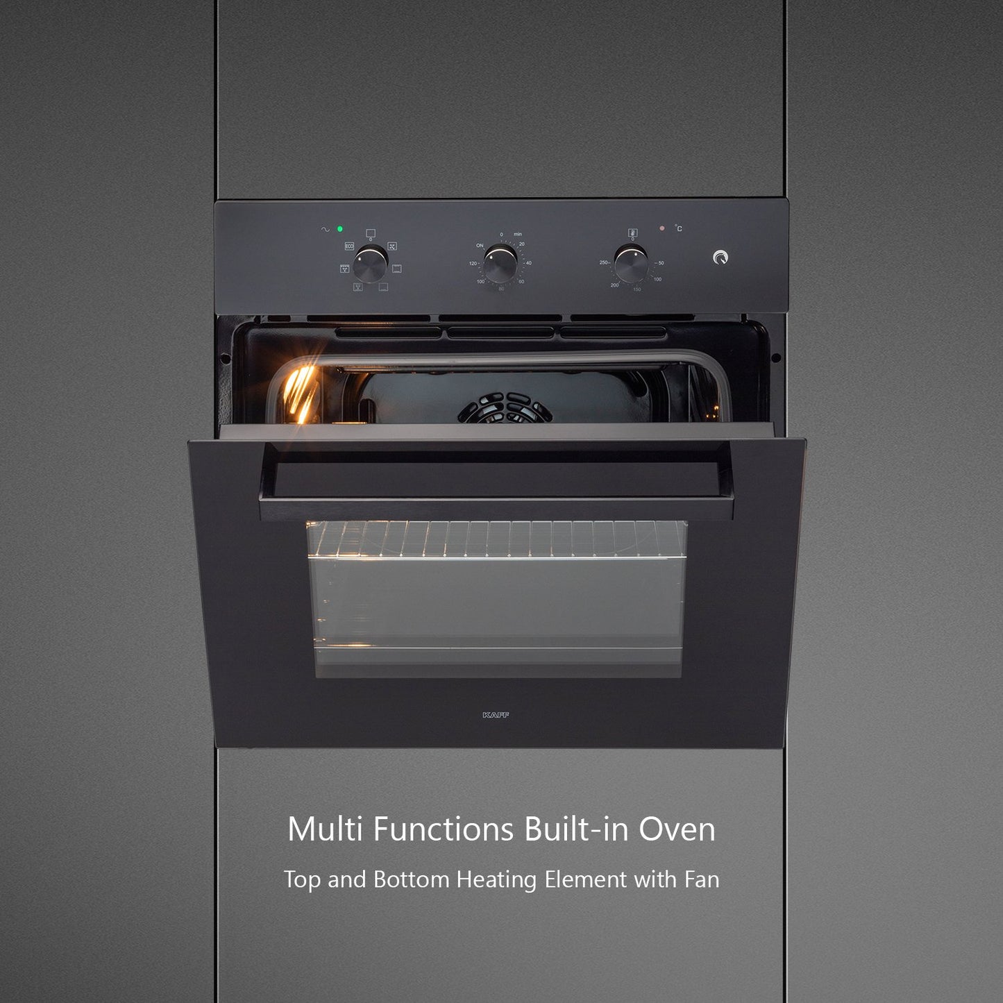 Kaff OV 80 ML 7-Built-in Oven, Convection Fan, Extra Large Cavity 80 L, Rotary Control Dials