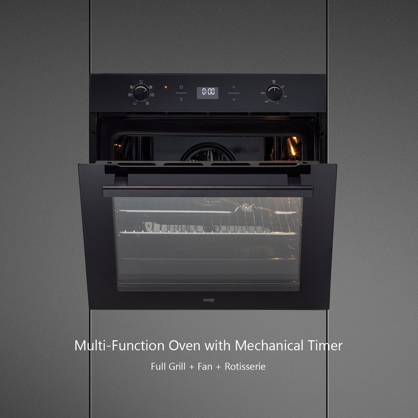 Kaff OV81 GIKF-Built-in Oven, Extra-Large Cavity 81 L, Electric Oven, Rotary Electronic Controls