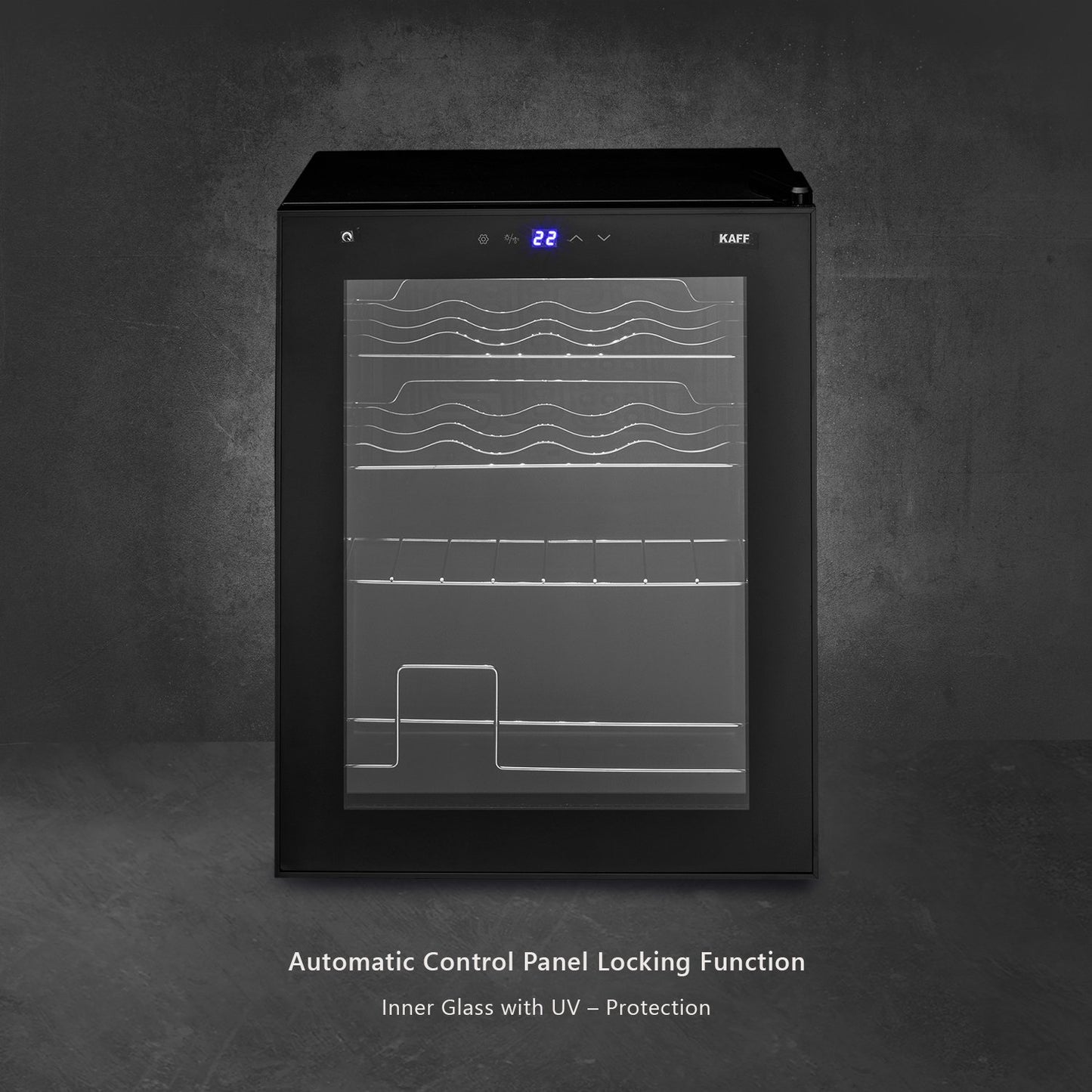Kaff WC 42-Wine Cooler (Free Standing), 16 Bottles, Auto Defrost, Touch Control