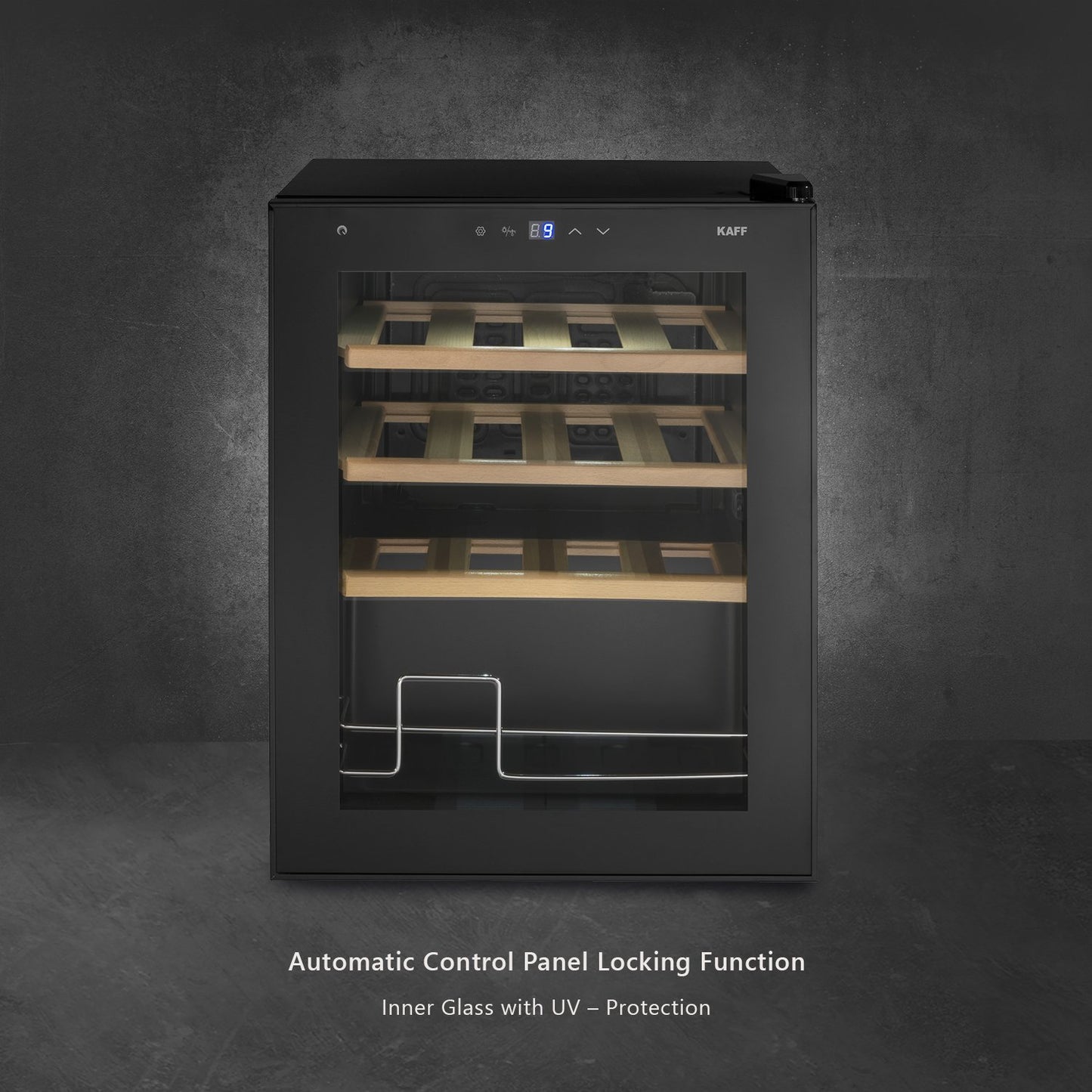 Kaff WC 42 BW-Wine Cooler (Free Standing), 16 Bottles Capacity, Automatic Control Panel Locking Function