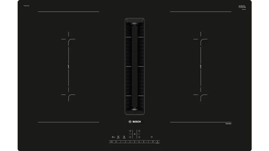 Bosch Series 6 Induction hob with integrated ventilation system 80 cm surface mount without frame PVQ811F15E