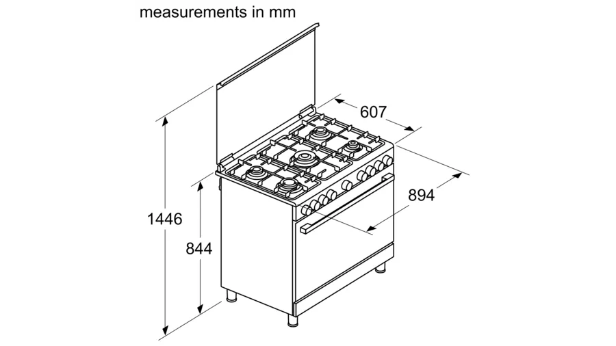 Bosch Series 4 Gas range cooker Stainless steel HGVDA0Q59K