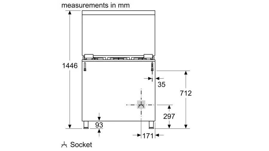 Bosch Series 4 Gas range cooker Stainless steel HGVDA0Q59K