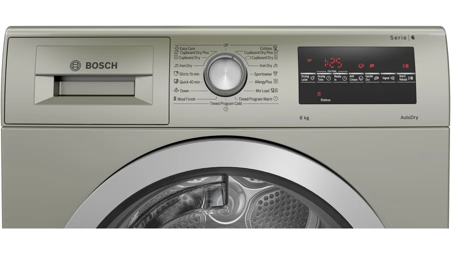 Series 6 condenser tumble dryer 8 kg Silver inox