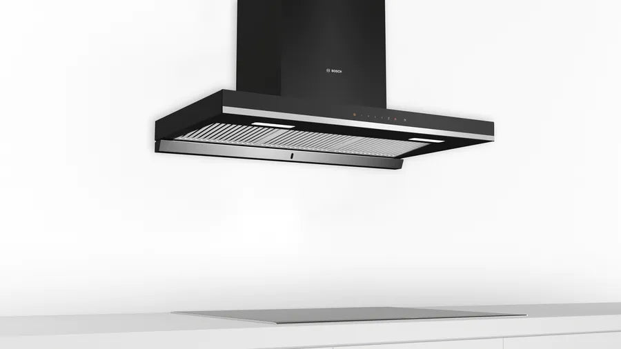 Bosch Series 4 wall-mounted cooker hood 90 cm Flat black DWBA98J60I