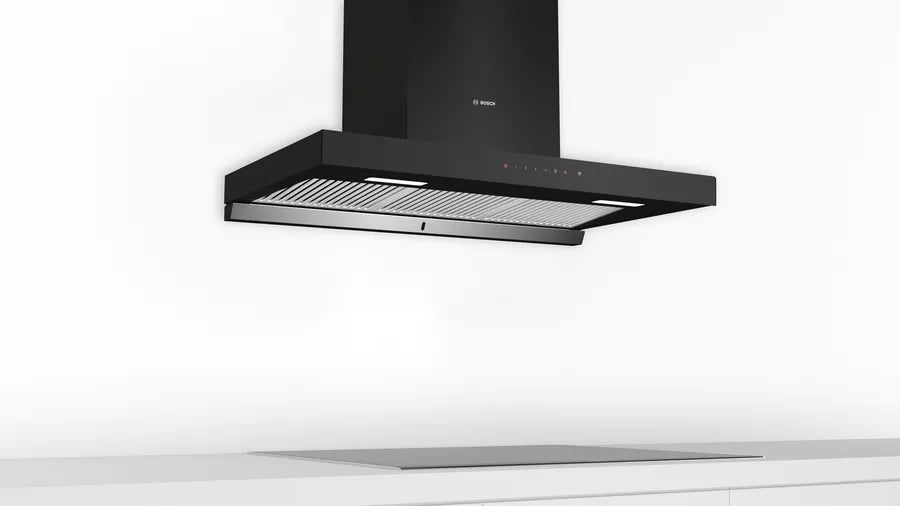 Bosch Series 4 wall-mounted cooker hood 90 cm Flat black DWBA98H60I