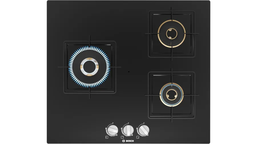 Bosch Series 4 Gas hob 60 cm Tempered glass, Black PNC6B6F10I