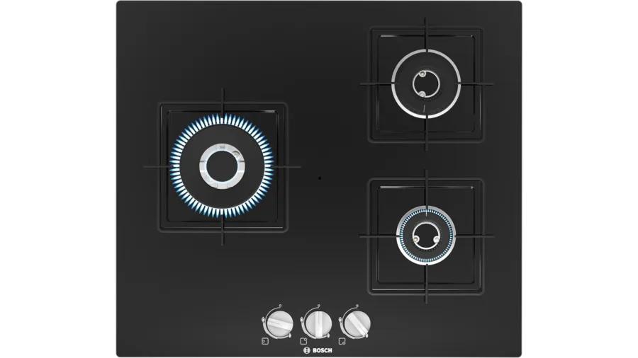 Bosch Series 4 Gas hob 60 cm Tempered glass, Black PNC6B6B11I