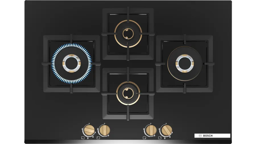 Bosch Series 6 Gas hob 75 cm Tempered glass, Black PNI7B6G20I