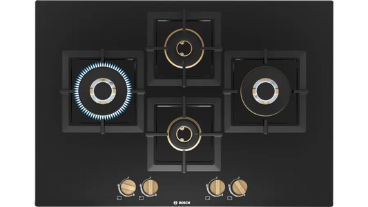 Bosch Series 6 Gas hob 75 cm Tempered glass, Black PNI7B6F20I