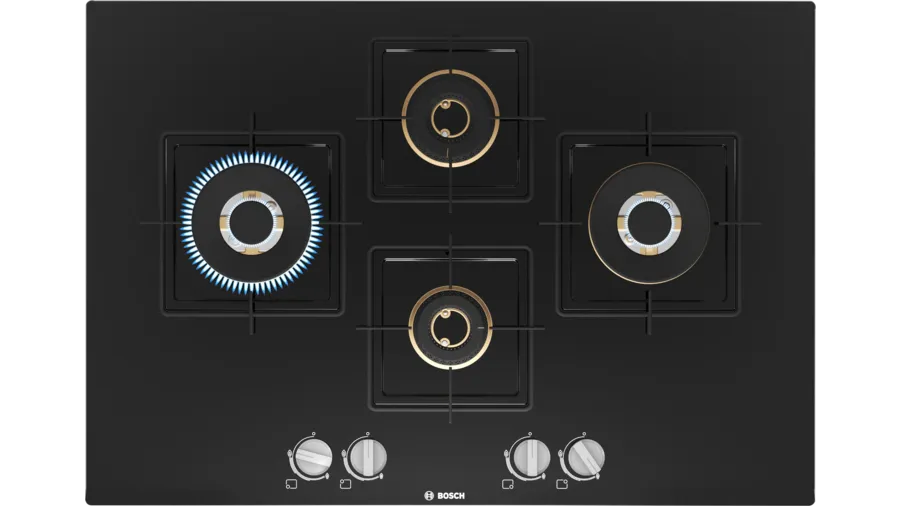 Bosch Series 6 Gas hob 75 cm Tempered glass, Black PNI7B6F10I