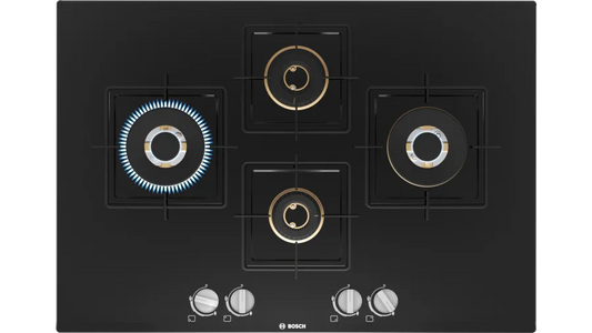 Bosch Series 6 Gas hob 75 cm Tempered glass, Black PNI7B6F10I