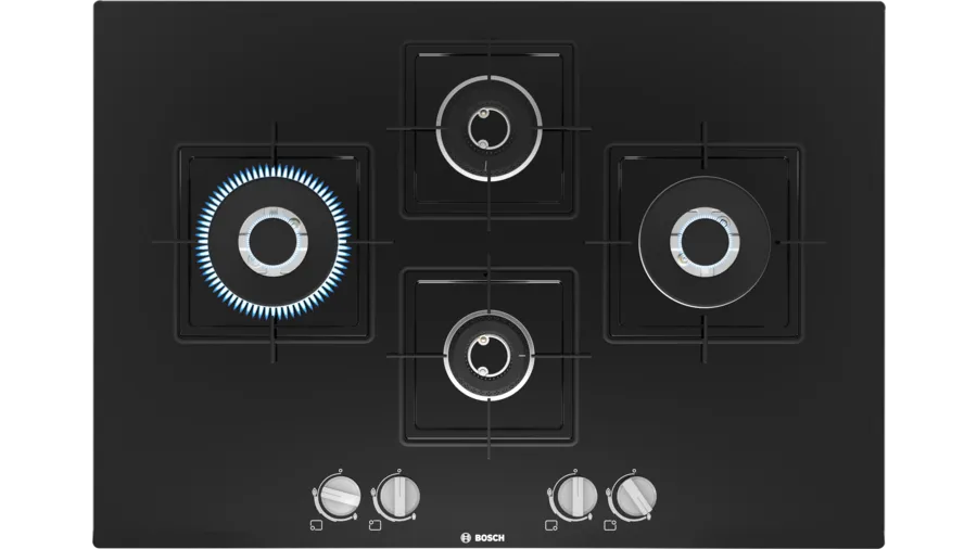 Bosch Series 6 Gas hob 75 cm Tempered glass, Black PNI7B6B10I