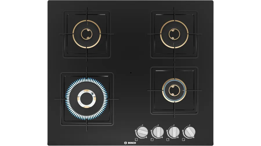 Bosch Series 4 Gas hob 60 cm Tempered glass, Black PNH6B6F10I