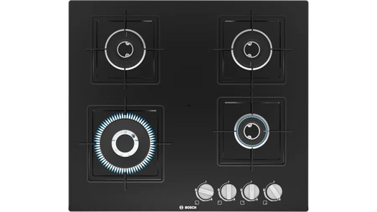 Bosch Series 4 Gas hob 60 cm Tempered glass, Black PNH6B6B12I