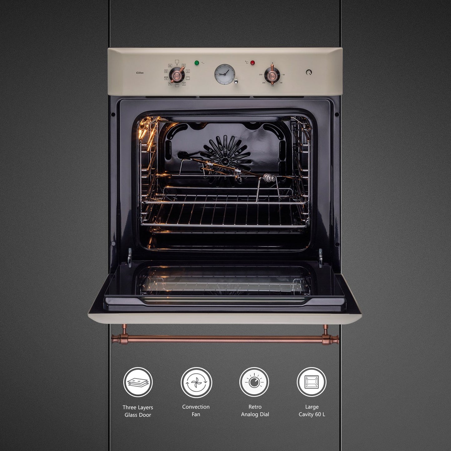 Kaff CLOV 6 CR-Built-in Oven, Electric Oven with True Convection