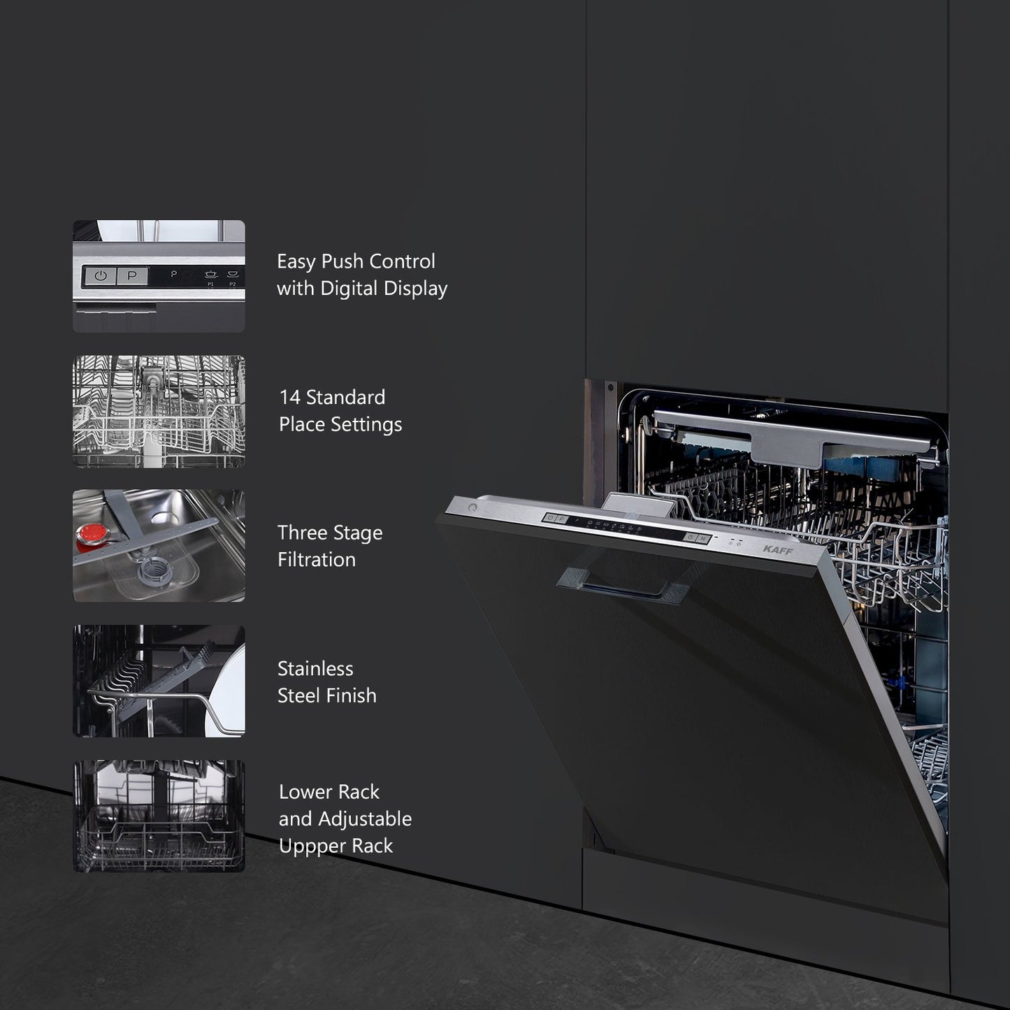 Kaff DW SPECTRA 60-Fully Integrated Built-in Dishwasher