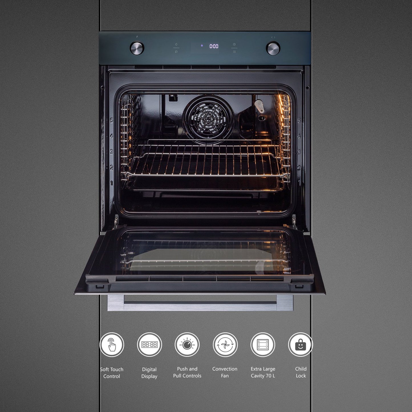 Kaff KOV MLJ-E6-Built-in Oven, 60 CM Electric Oven with True Convection