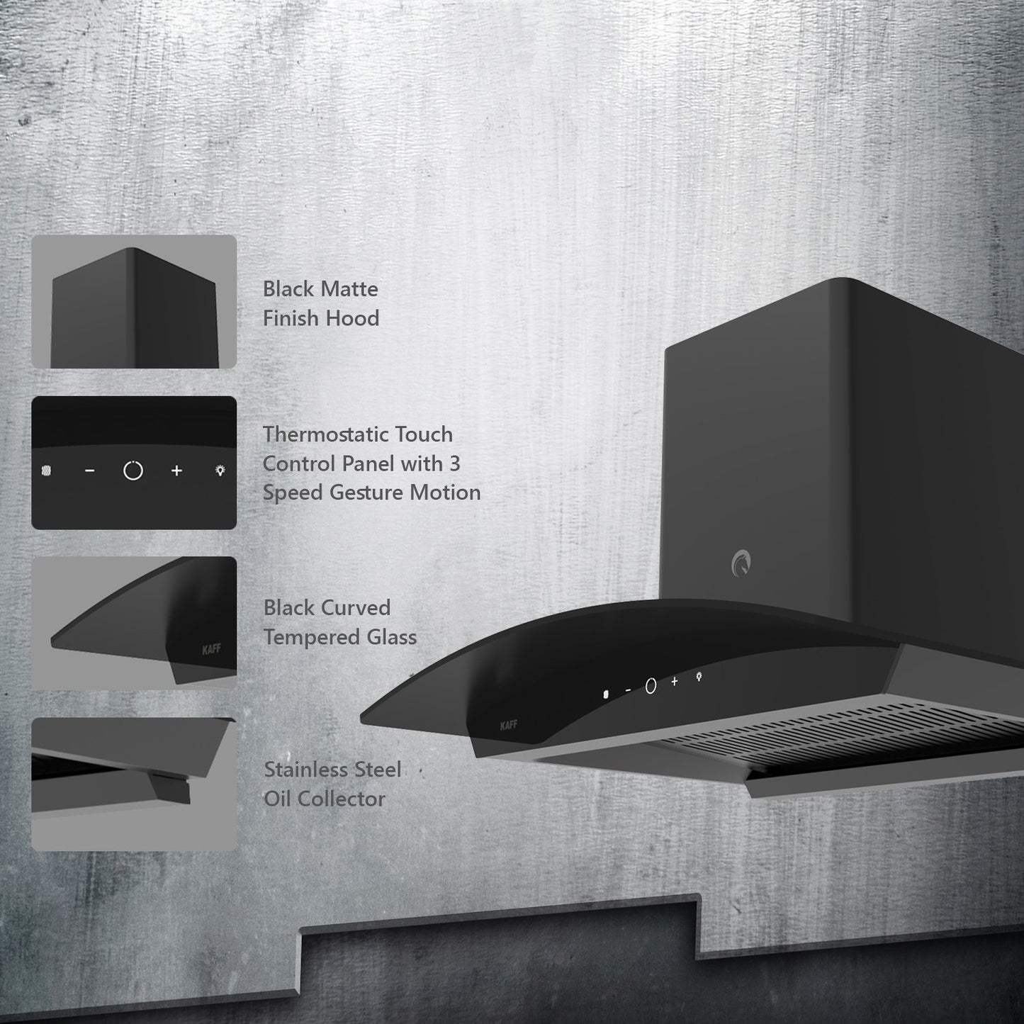 Kaff ROVER LX DHC 60-Kitchen Chimney, Filter Less & Dry Heat Auto Clean Technology