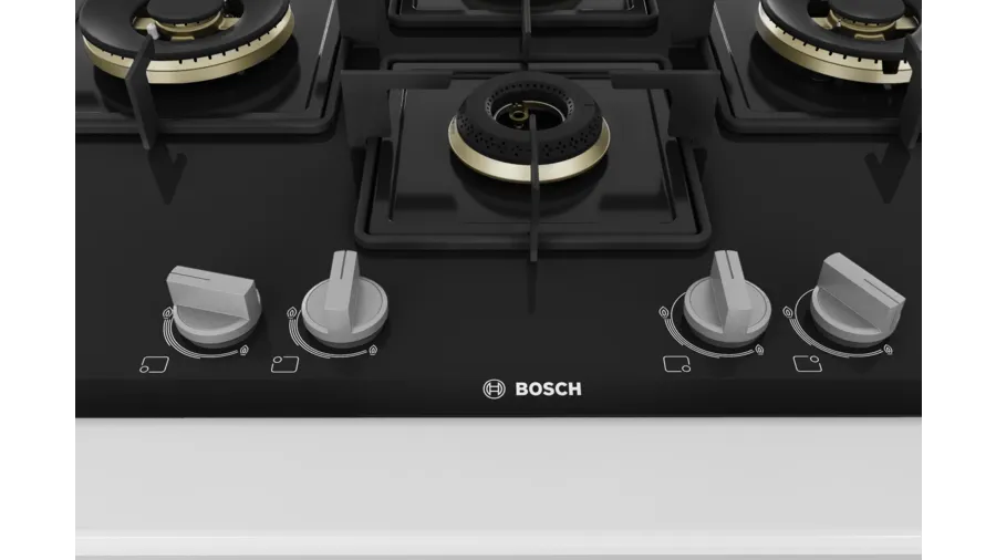 Bosch Series 6 Gas hob 75 cm Tempered glass, Black PNI7B6F10I