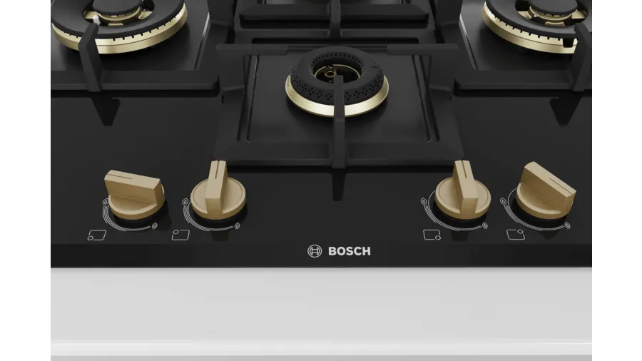 Bosch Series 6 Gas hob 75 cm Tempered glass, Black PNI7B6F20I