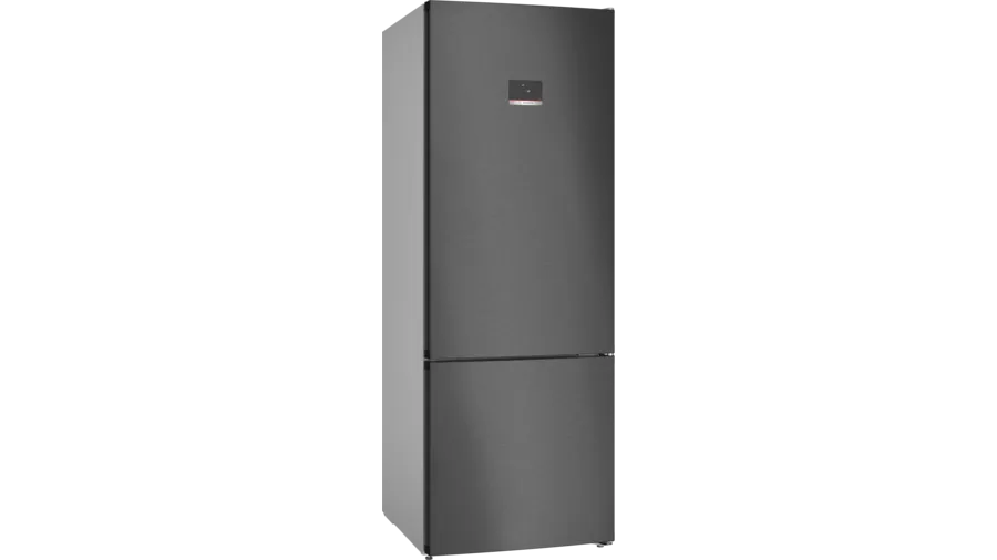 Series 4 free-standing fridge-freezer with freezer at bottom 193 x 70 cm Black stainless steel