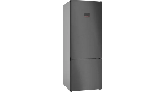 Series 4 free-standing fridge-freezer with freezer at bottom 193 x 70 cm Black stainless steel