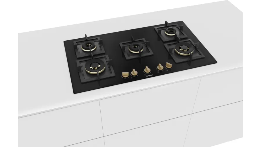 Bosch Series 6 Gas hob 90 cm Tempered glass, Black PNV9B6F20I