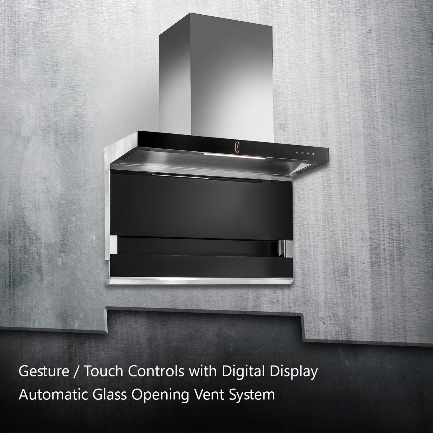 Kaff FALMARC DHC 90-A Chimney, Filter-Less + Dry Heat Auto Clean Technology, Gesture Control