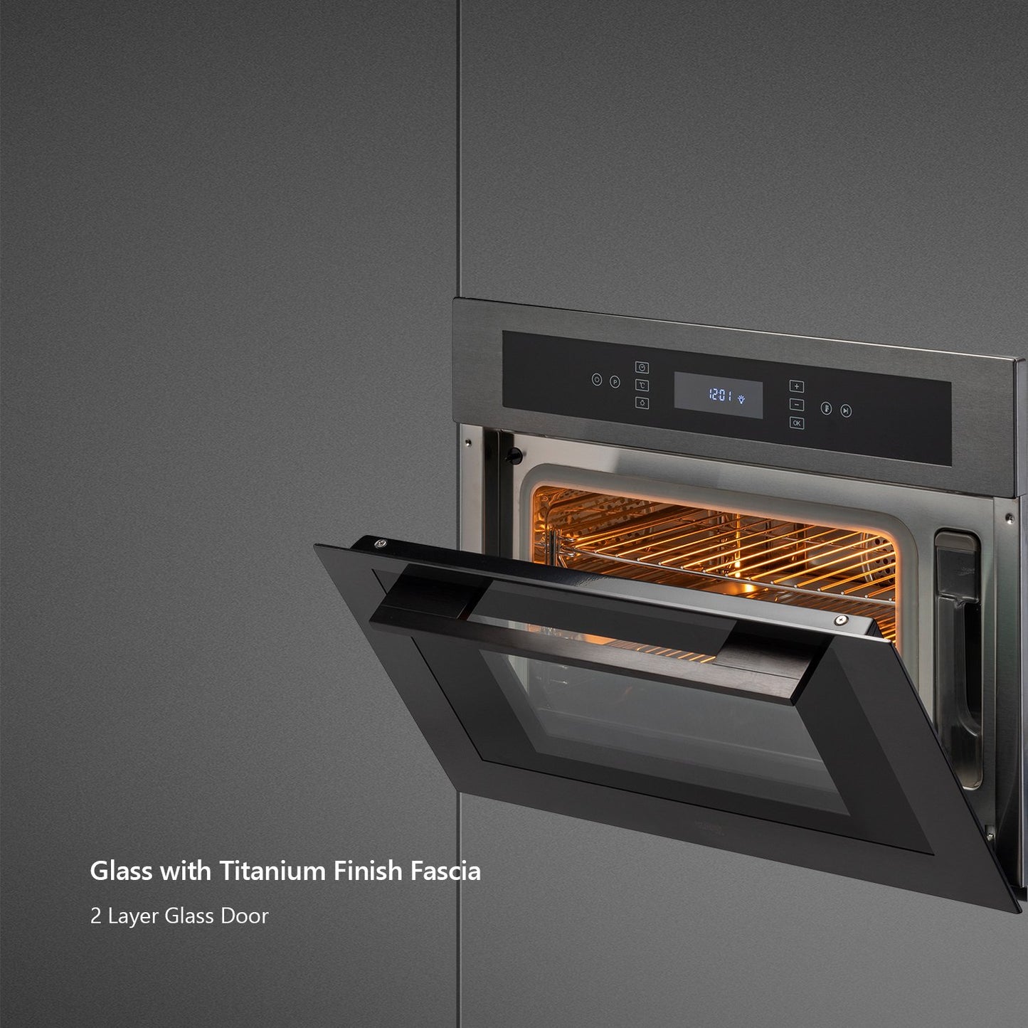 Kaff MZ ST6 TN-Built-in Oven, Glass with Titanium Finish Fascia, Memory Function