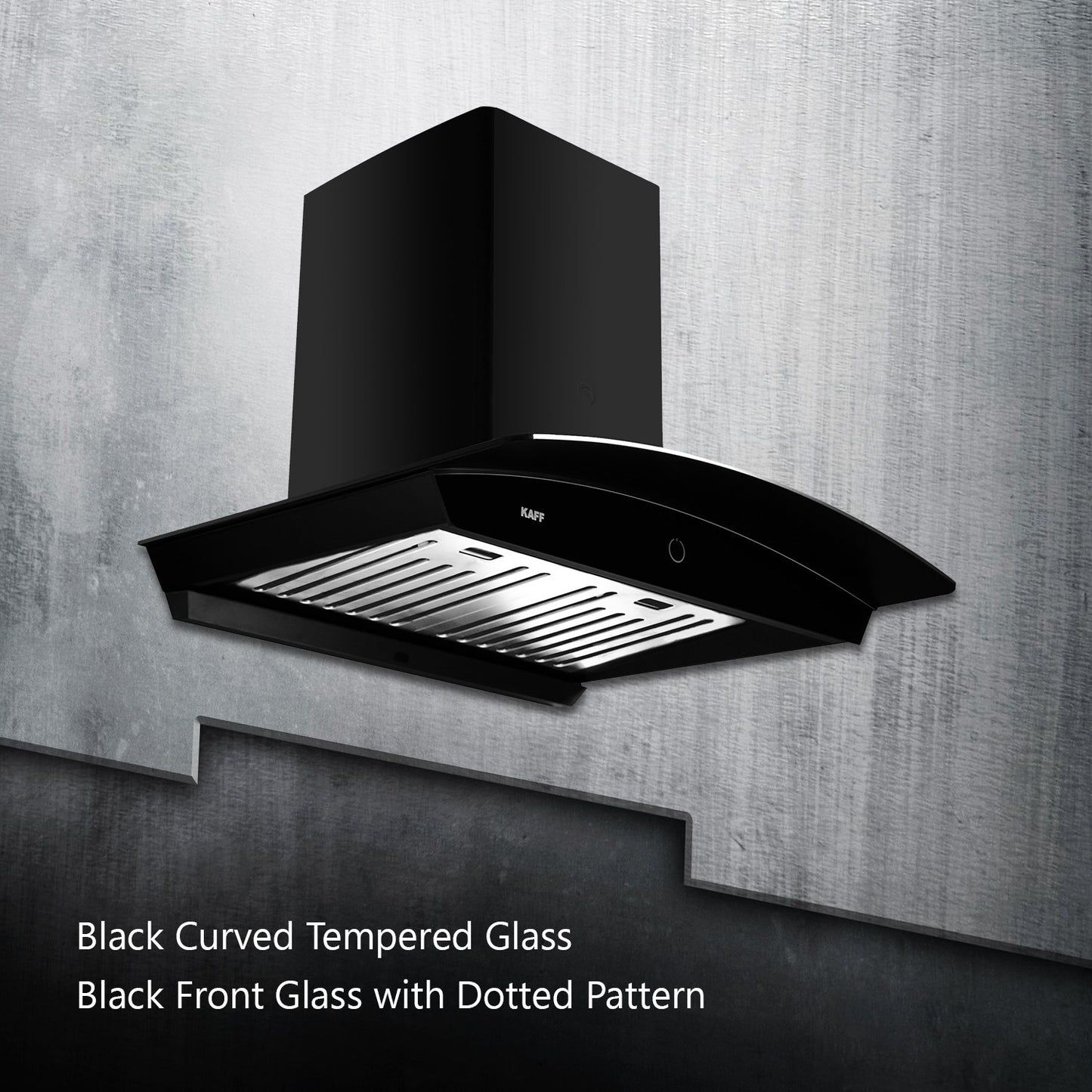 Kaff SIGMA DHC 60-Kitchen Chimney, Baffle Filters, Auto Clean Technology, Matt Black Finish