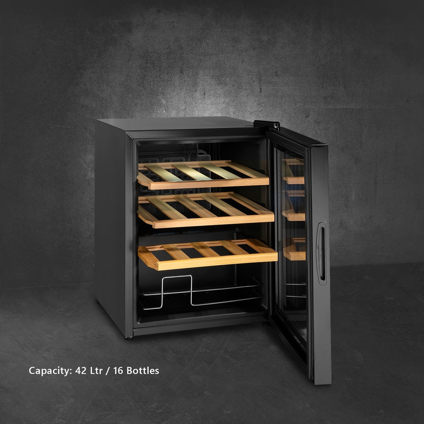 Kaff WC 42 BW-Wine Cooler (Free Standing), 16 Bottles Capacity, Automatic Control Panel Locking Function