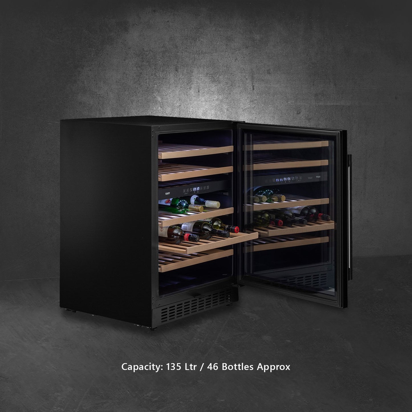 Kaff WC135-DZ Wine Cooler (Built-in ), Dual Zone, Capacity-46 Bottles Approx.