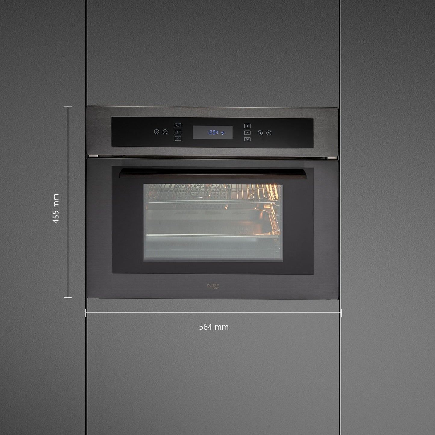 Kaff MZ ST6 TN-Built-in Oven, Glass with Titanium Finish Fascia, Memory Function