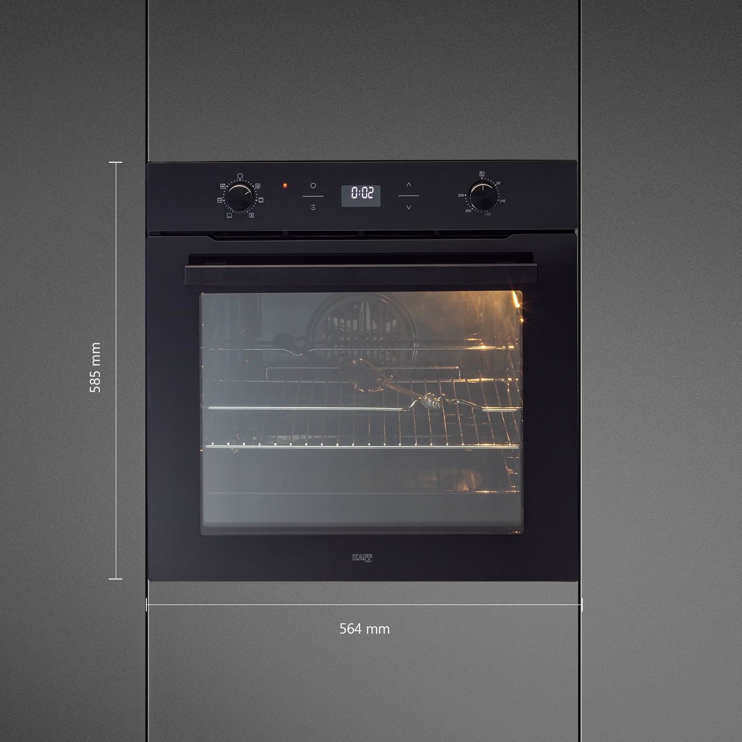 Kaff OV81 GIKF-Built-in Oven, Extra-Large Cavity 81 L, Electric Oven, Rotary Electronic Controls