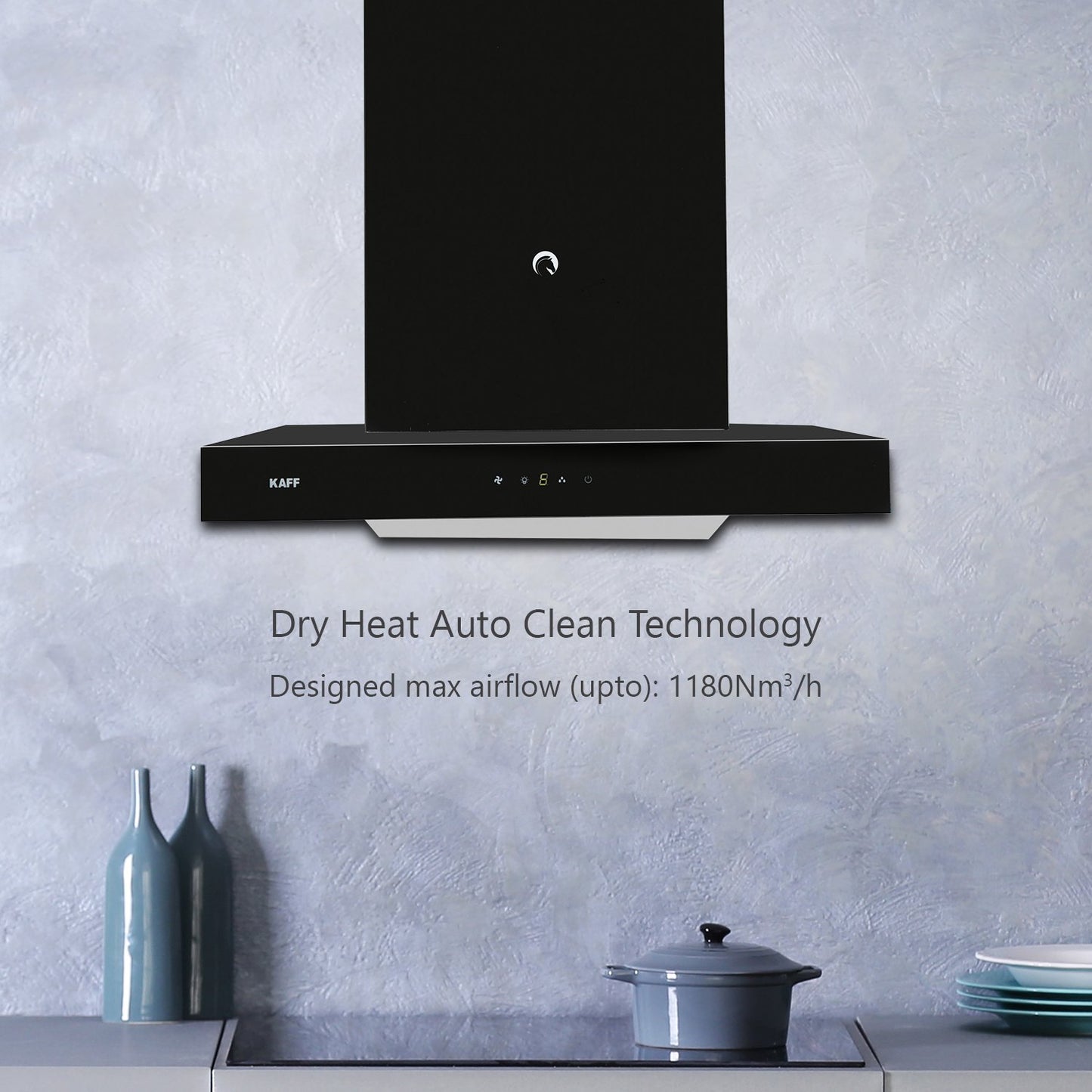 Kaff VITO DHC 60-Kitchen Chimney, Baffle Filter, Touch Control Panel with 3 speed Gesture Motion