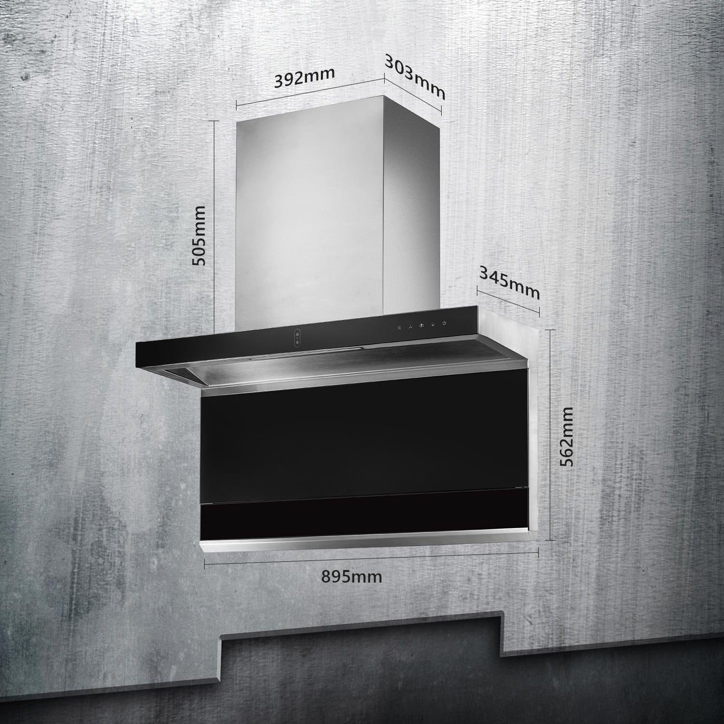 Kaff FALMARC DHC 90-A Chimney, Filter-Less + Dry Heat Auto Clean Technology, Gesture Control