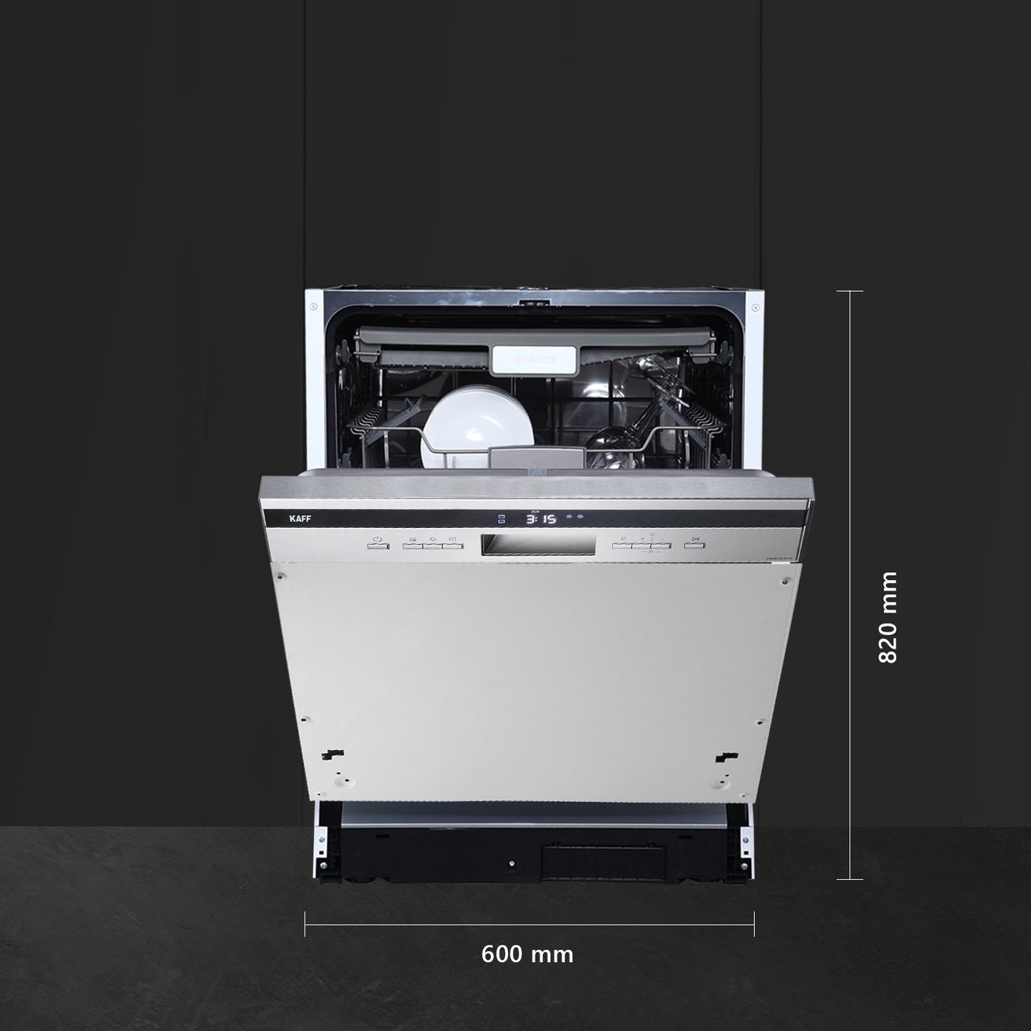 Kaff KDW BIN 60 Intra-Built in Dishwasher, Three Stage Filtration, Memory Function