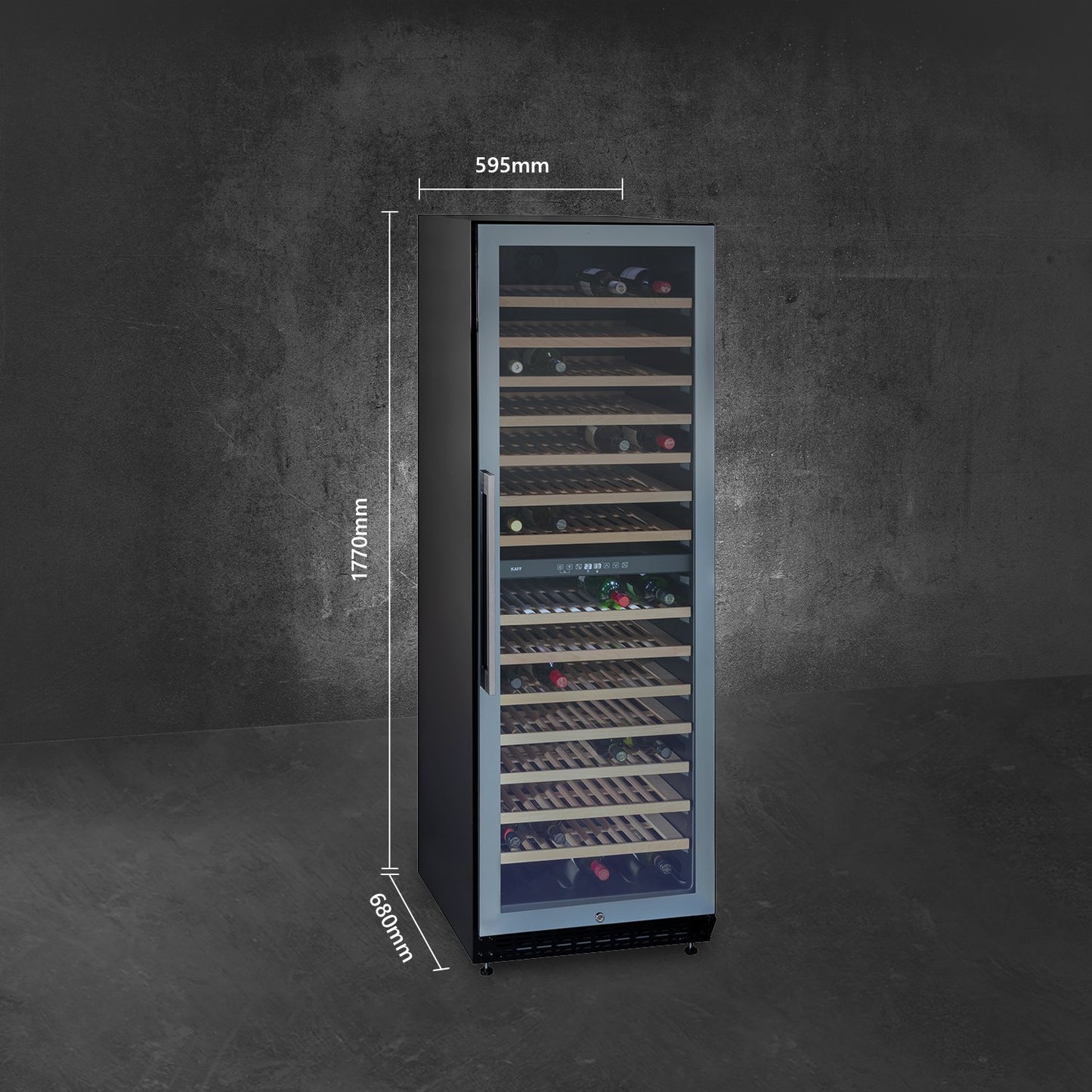 Kaff WC 418 DZ-Wine Cooler (Free Standing), Dual Zone, 171 Bottles Capacity Approx., Child Lock