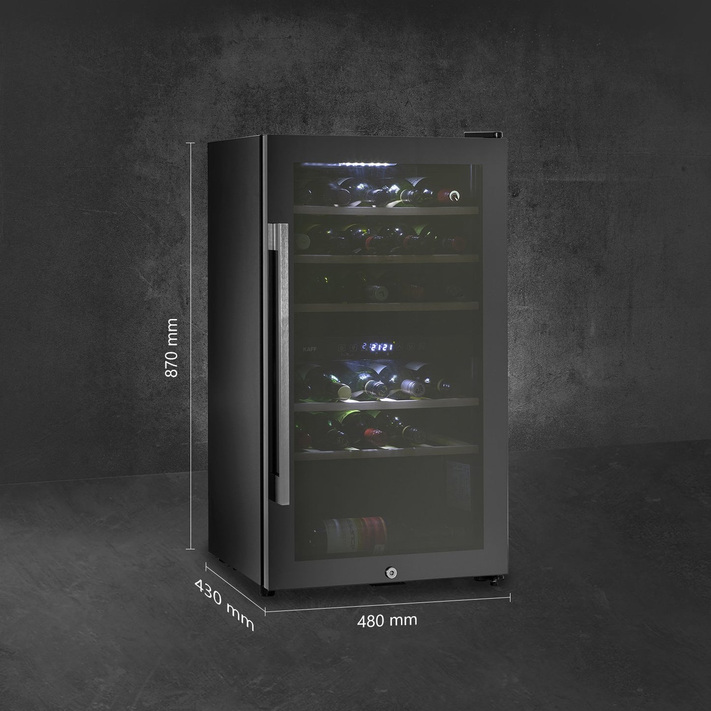 Kaff WC 76 DZ-Wine Cooler (Free Standing), Dual Zone Temperature Control,  29 Bottles Capacity Approx.