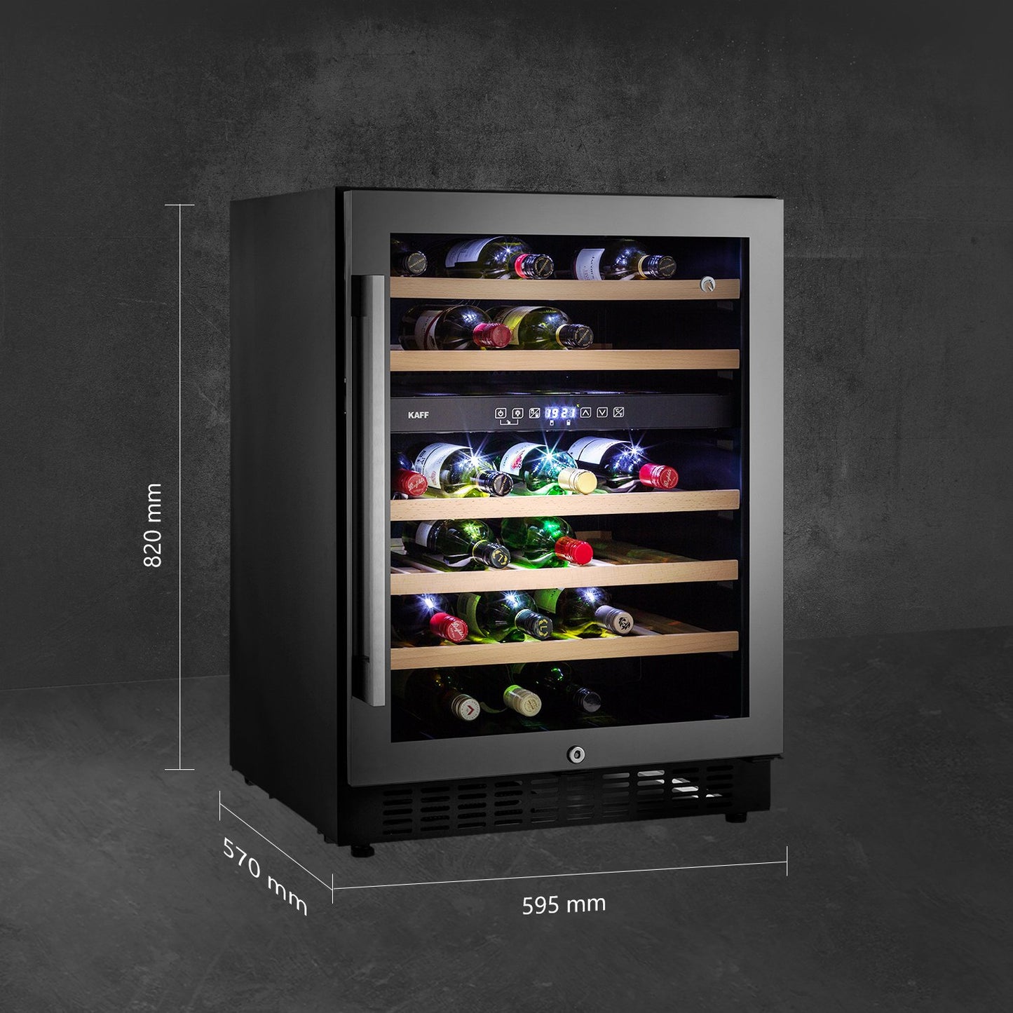 Kaff WC135-DZ Wine Cooler (Built-in ), Dual Zone, Capacity-46 Bottles Approx.