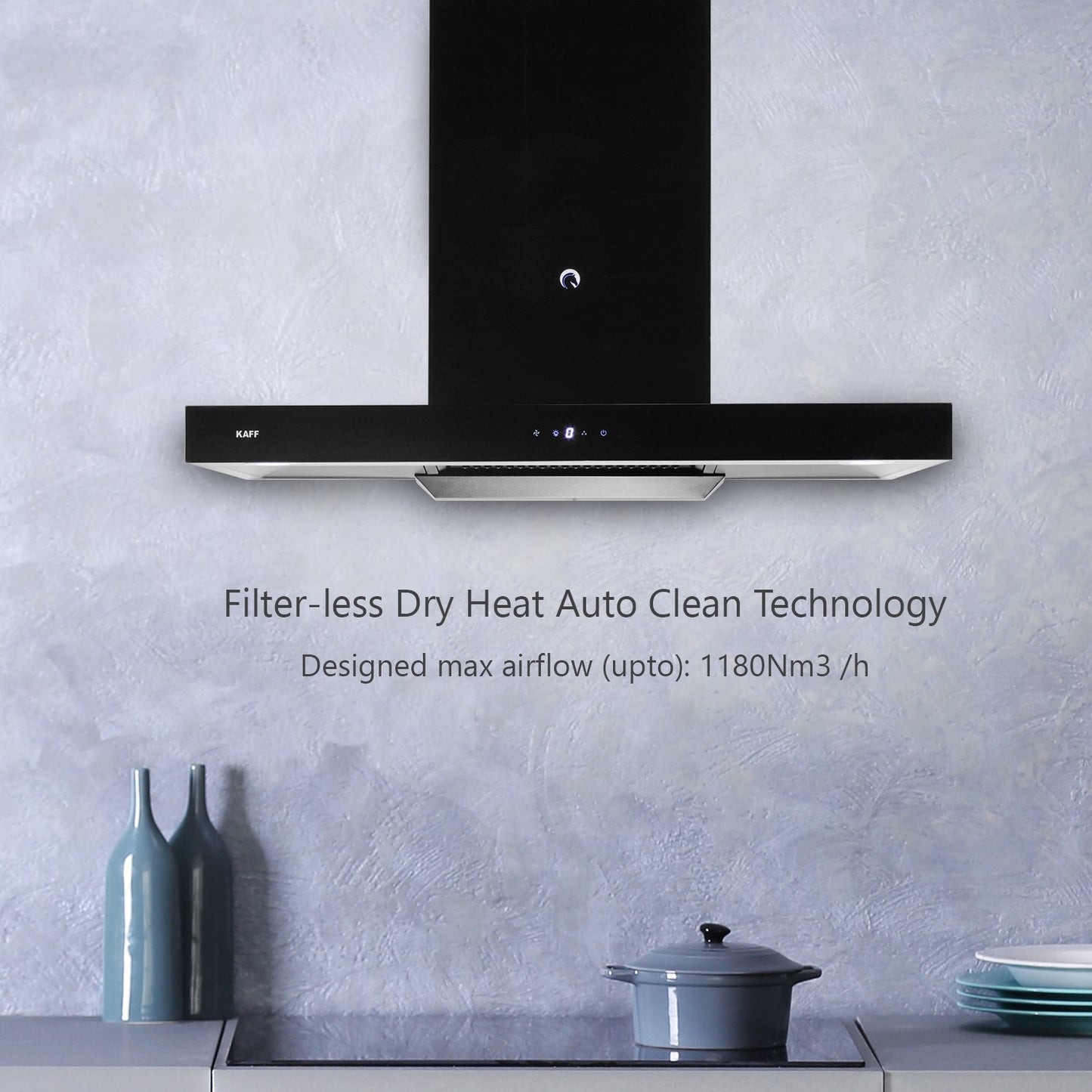 Kaff ELECTRA DHC 90-Kitchen Chimney, Filter-less & Auto Clean Technology