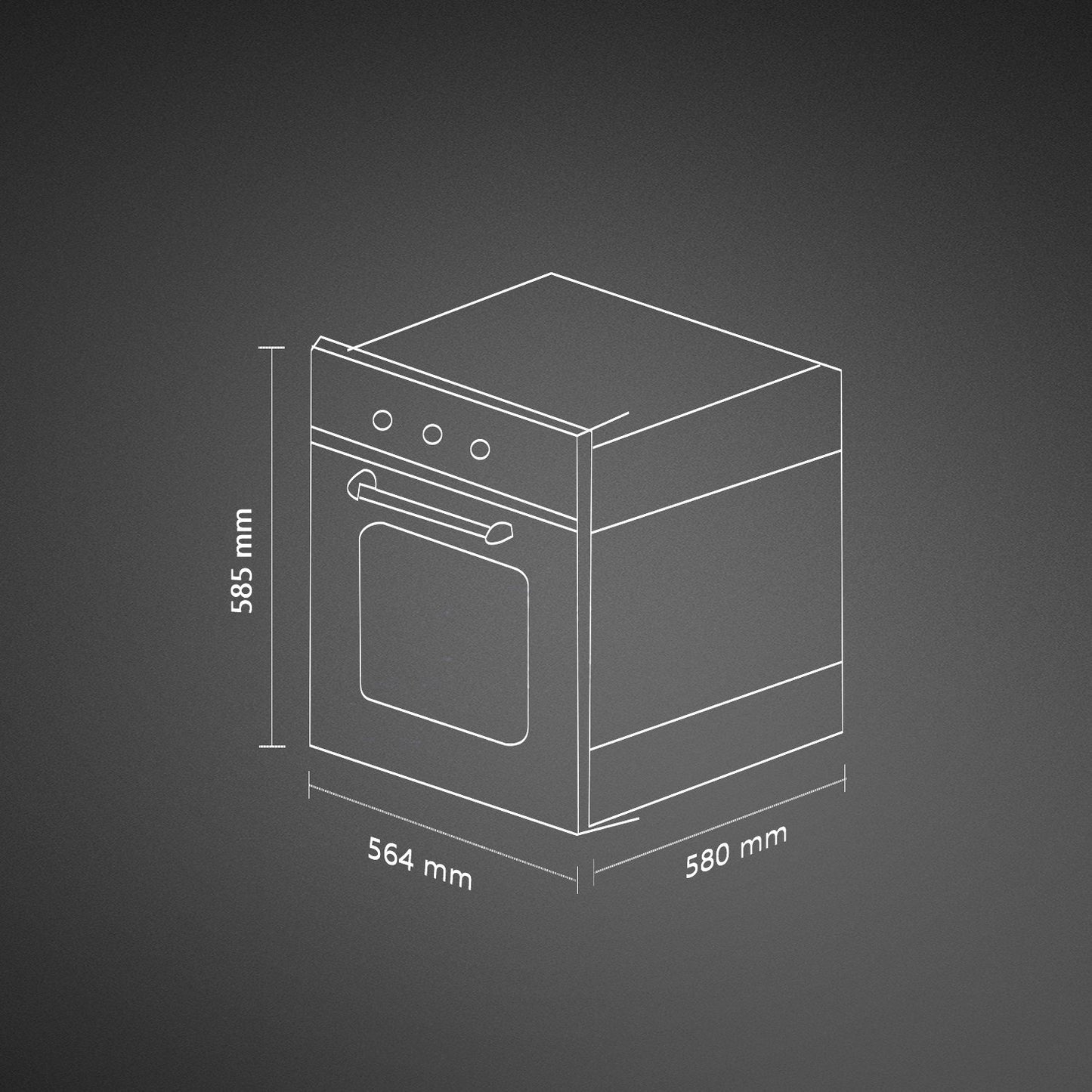 Kaff CLOV 6 BLN-Built in Oven, True Convection, Large Cavity, Multi Functions with Mechanical Control