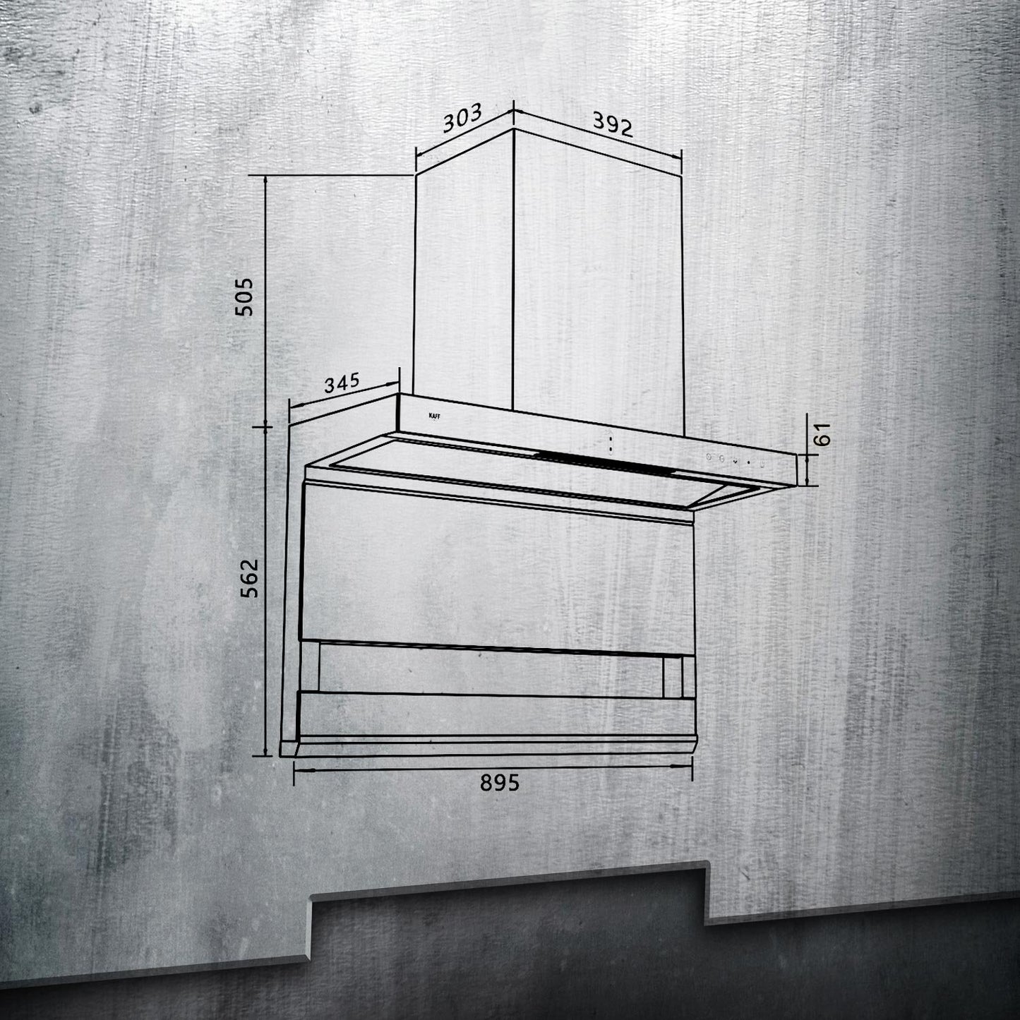 Kaff FALMARC DHC 90-A Chimney, Filter-Less + Dry Heat Auto Clean Technology, Gesture Control