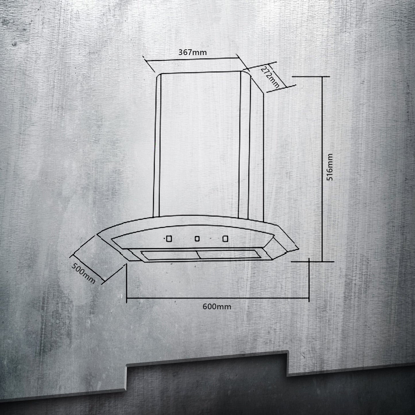 Kaff PRIMA TX DHC 60/75/90-Dry Heat Auto Clean Chimney, Gesture Control