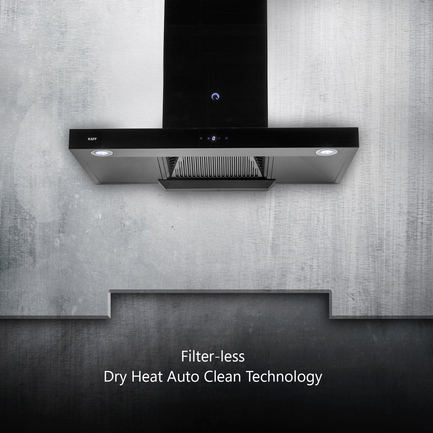 Kaff ELECTRA DHC 90 BL-Kitchen Chimney, Filter-less Dry Heat auto Clean Technology