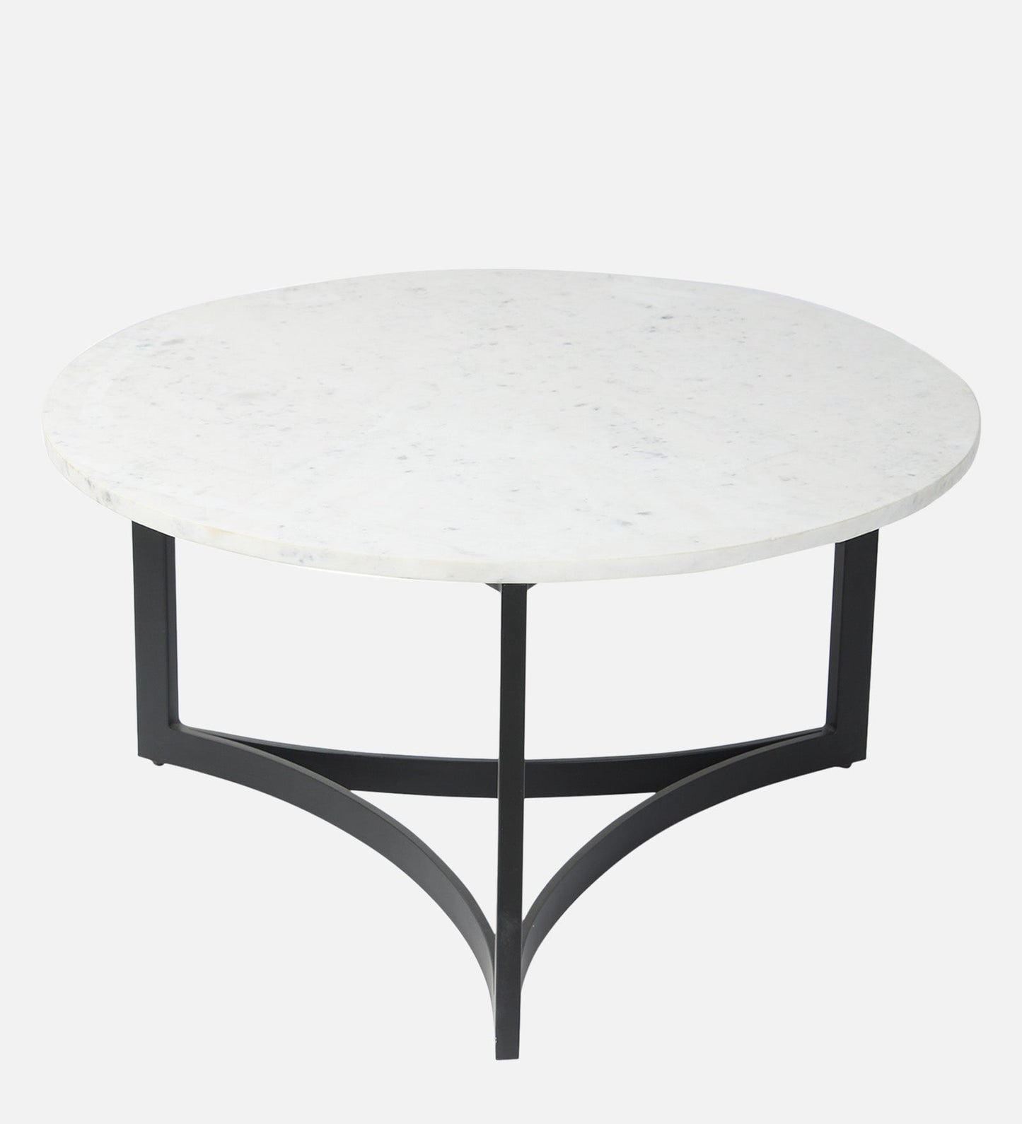 FrothFurnish Marble Coffee Table In Black Finish