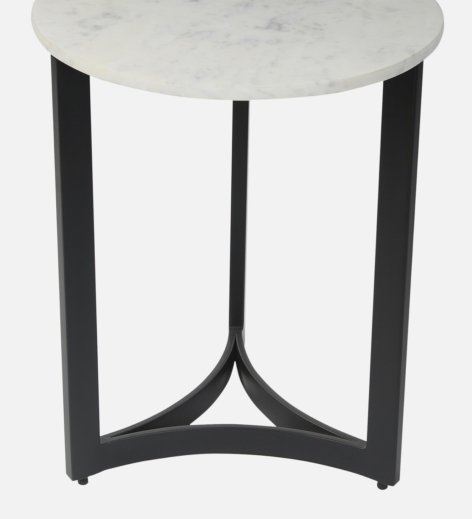 Celeste Marble Side Table In Black Finish