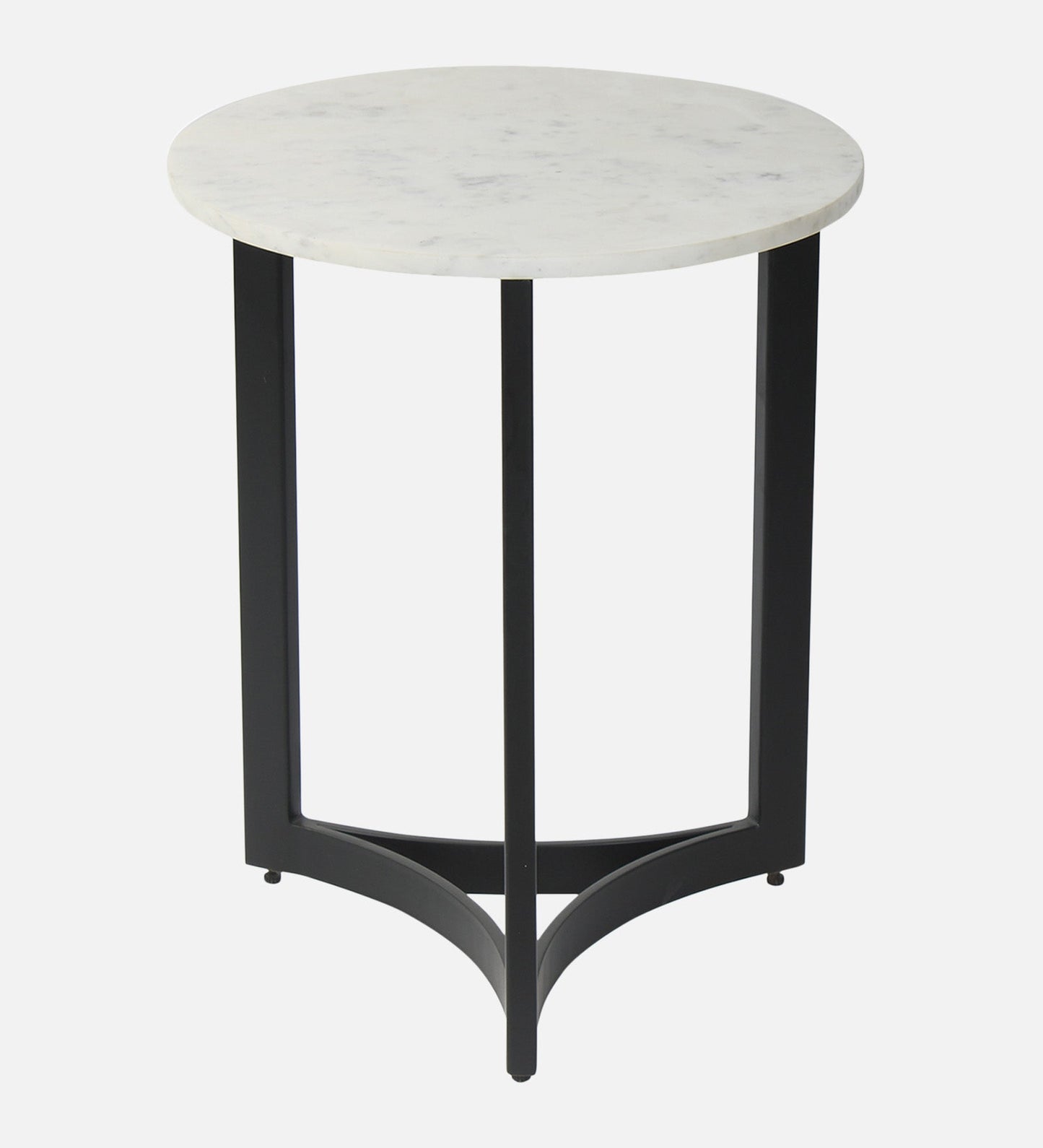 Celeste Marble Side Table In Black Finish